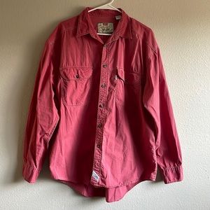 Vintage Levis Chambray shirt in faded red - Mens Large - Excellent condition
